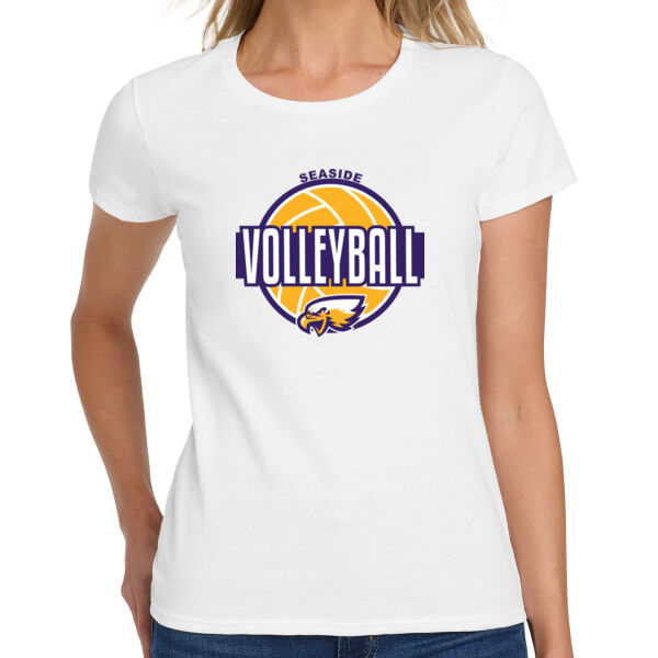 Seaside Volleyball Ladies Heavy Cotton 100% Cotton T Shirt Thumbnail