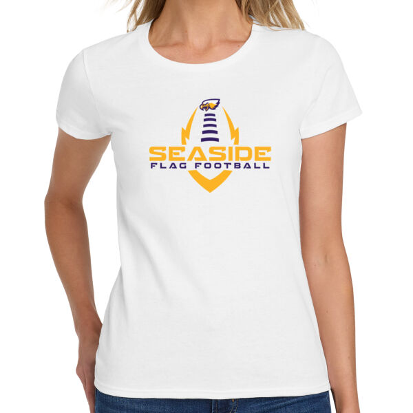Seaside Flag football Ladies Heavy Cotton 100% Cotton T Shirt Thumbnail
