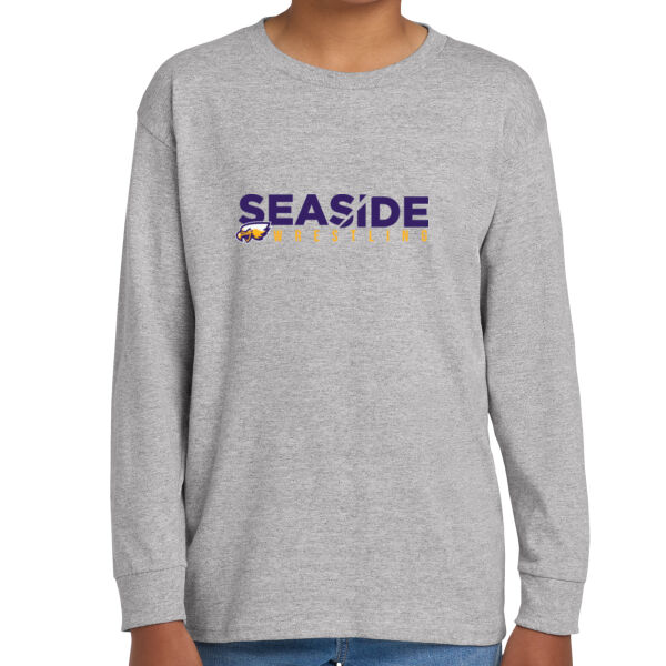 Seaside Wrestling Youth Heavy Cotton 100% Cotton Long Sleeve T Shirt Thumbnail